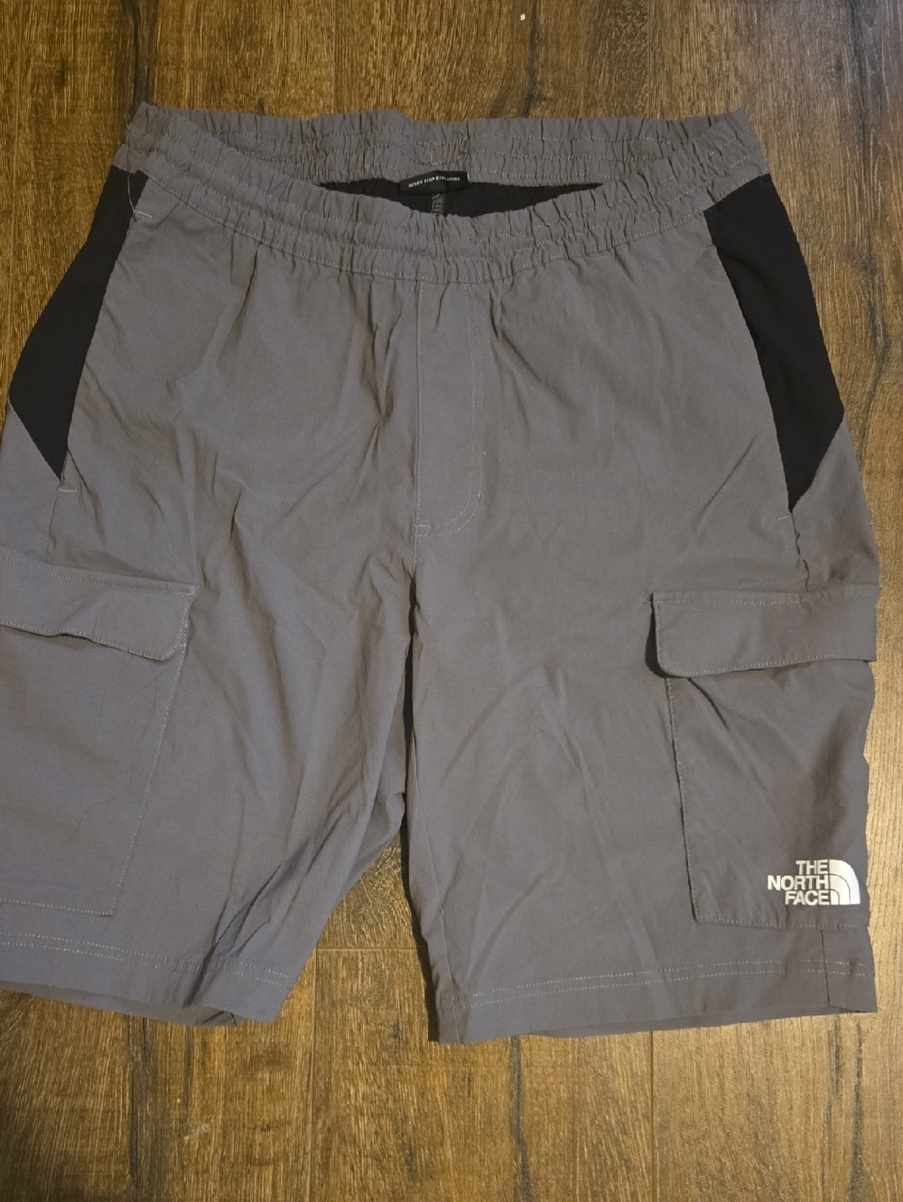 The North Face Men's Gray Cargo Shorts with Black Panels